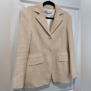 BNWOT Zara knit cream blazer